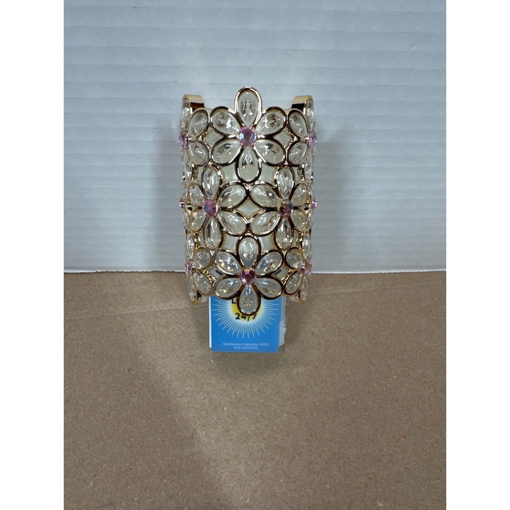 Bath & Body Works Wallflowers Fragrance Plug Gold Crystal Pink Flower Gemstone